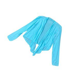 *NWOT Soft Surroundings Open Waterfall Jacket Womens Med Blue Long Sleeve Casual